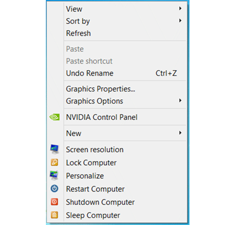 Shutdown, restart, sleep máy tính Windows 8 từ menu chuột phải