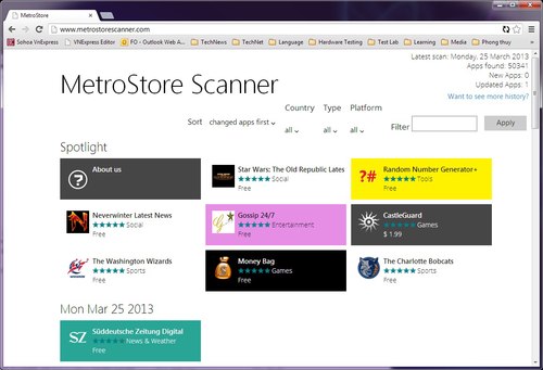 Windows Store đạt mốc 50.000 ứng dụng